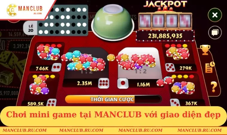 Chơi mini game tại MANCLUB với giao diện đẹp